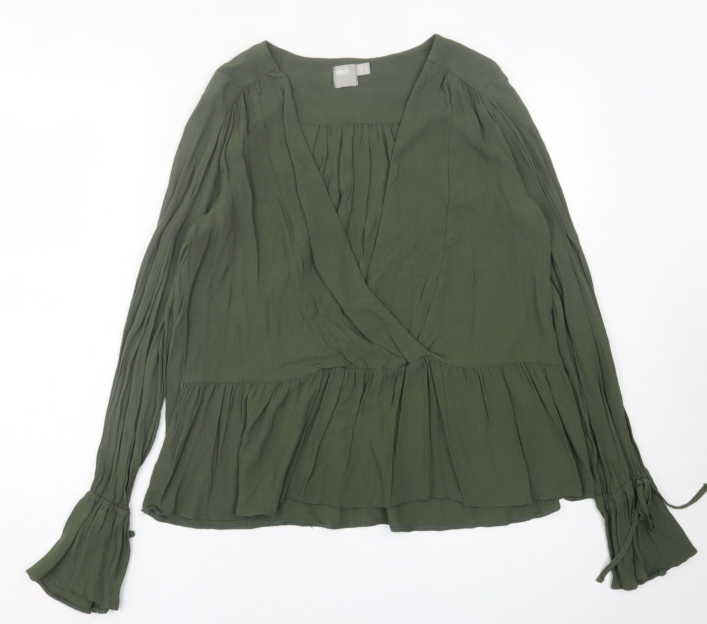 Womens UK Size 12 ASOS Green Basic Blouse