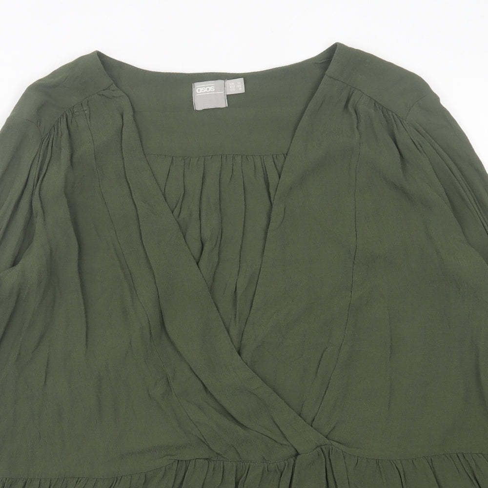 Womens UK Size 12 ASOS Green Basic Blouse