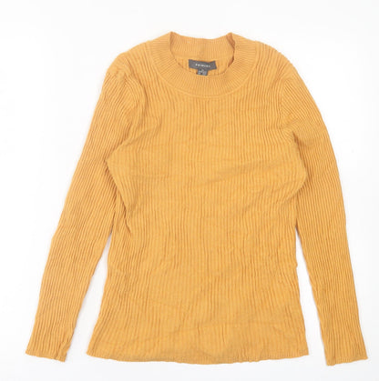 Primark Womens Yellow Crew Neck  Polyester Pullover Jumper Size 12