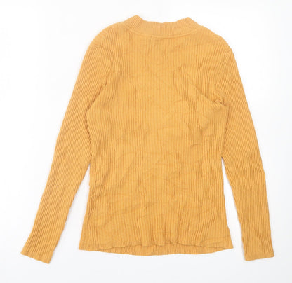 Primark Womens Yellow Crew Neck  Polyester Pullover Jumper Size 12