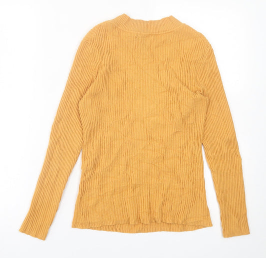 Primark Womens Yellow Crew Neck  Polyester Pullover Jumper Size 12