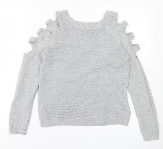 Womens UK Size S Preworn Grey Pullover Jumper