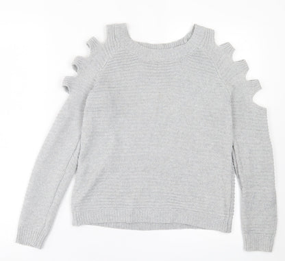 Womens UK Size S Preworn Grey Pullover Jumper