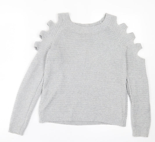 Womens UK Size S Preworn Grey Pullover Jumper