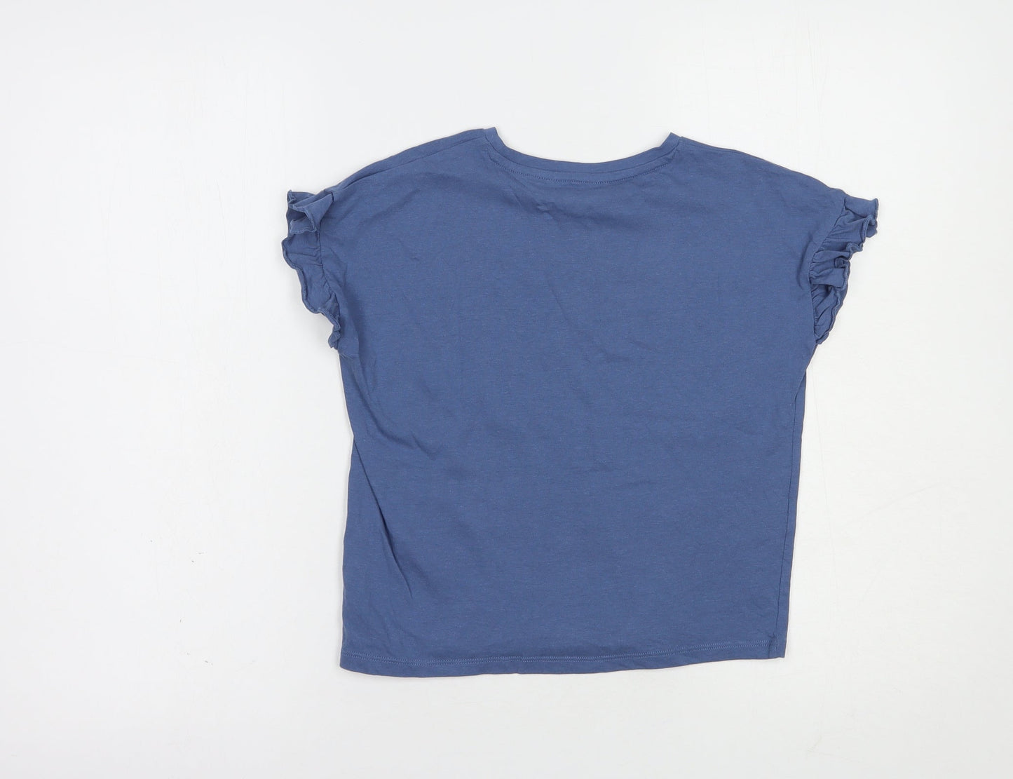 Very Girls Blue  Cotton Pullover T-Shirt Size 9 Years Crew Neck Pullover - Peace And Love