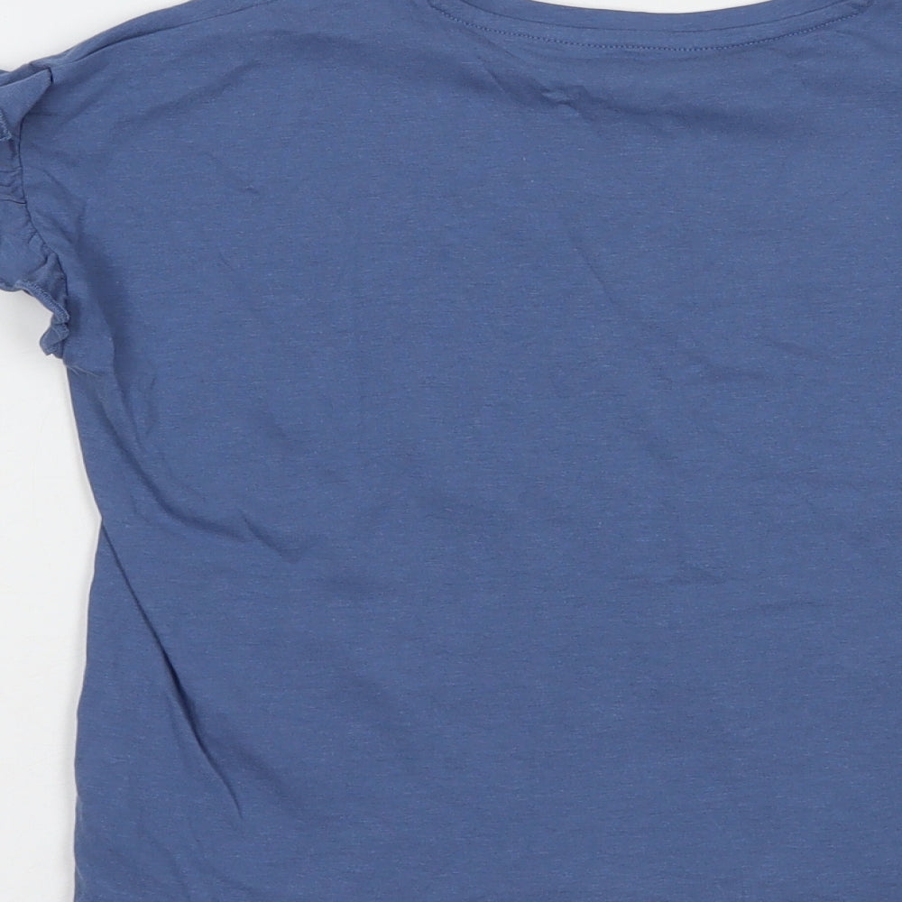 Very Girls Blue  Cotton Pullover T-Shirt Size 9 Years Crew Neck Pullover - Peace And Love