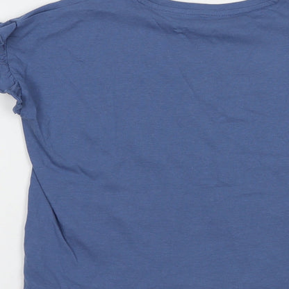 Very Girls Blue  Cotton Pullover T-Shirt Size 9 Years Crew Neck Pullover - Peace And Love