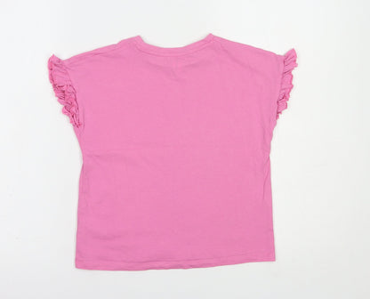 Very Girls Pink  Cotton Pullover T-Shirt Size 9 Years Crew Neck Pullover