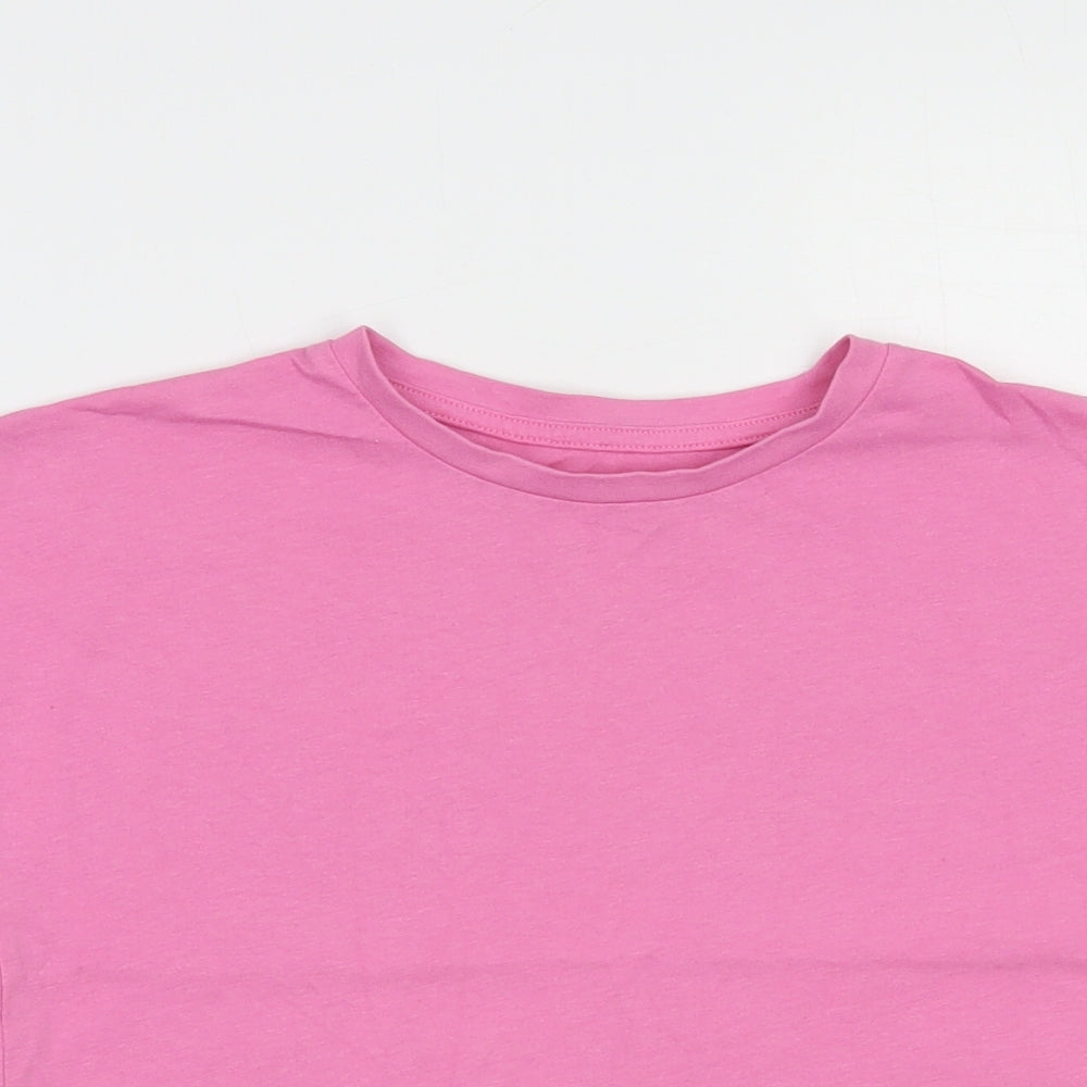 Very Girls Pink  Cotton Pullover T-Shirt Size 9 Years Crew Neck Pullover