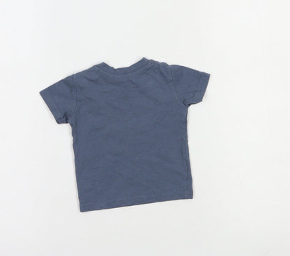 Primark Baby Blue  Cotton Basic T-Shirt Size 0-3 Months Crew Neck Snap - Big Deal