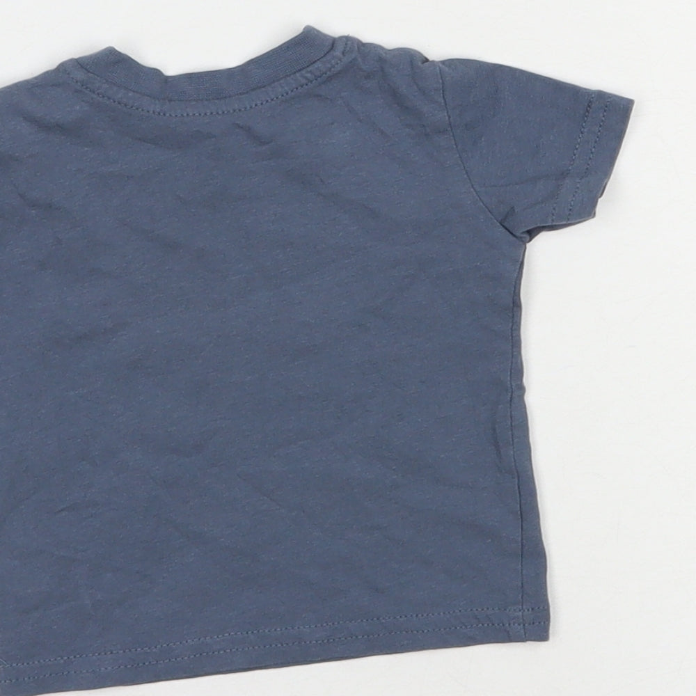 Primark Baby Blue  Cotton Basic T-Shirt Size 0-3 Months Crew Neck Snap - Big Deal
