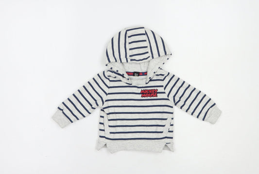 Primark Baby Grey Striped Cotton Pullover Jumper Size 3-6 Months  Pullover - Mickey Mouse