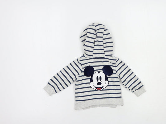 Primark Baby Grey Striped Cotton Pullover Jumper Size 3-6 Months  Pullover - Mickey Mouse