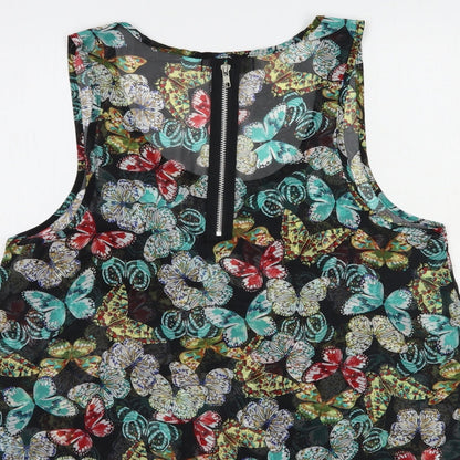 Womens UK Size 12 Cameo Rose Black Basic Blouse