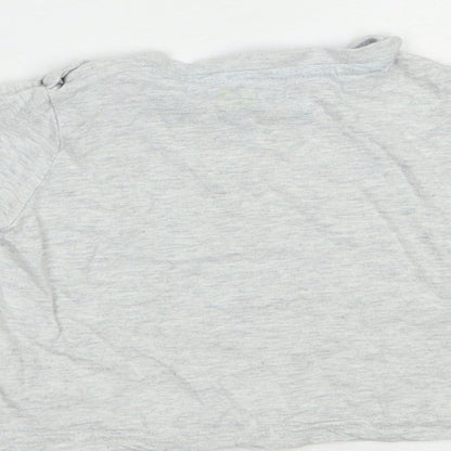 F&F Baby Grey  Cotton Basic T-Shirt Size 6-9 Months Crew Neck Snap - Hello