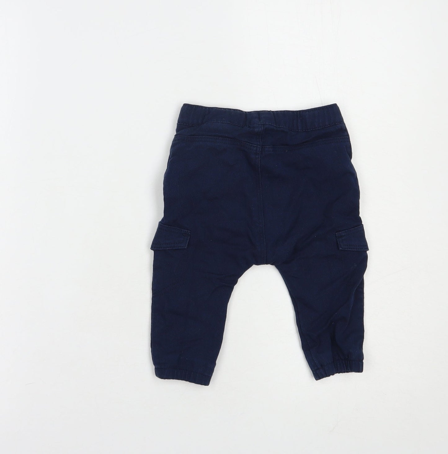 H&M Baby Blue  Polyester Cargo Trousers Size 6-9 Months  Drawstring