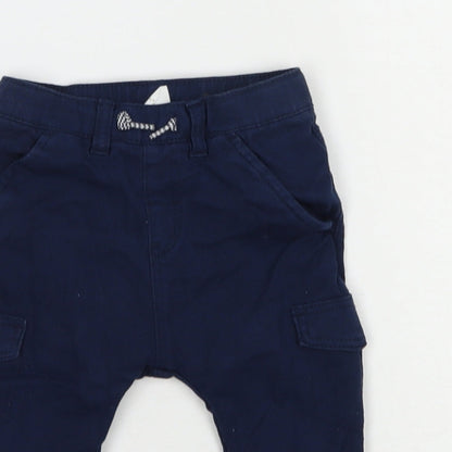 H&M Baby Blue  Polyester Cargo Trousers Size 6-9 Months  Drawstring