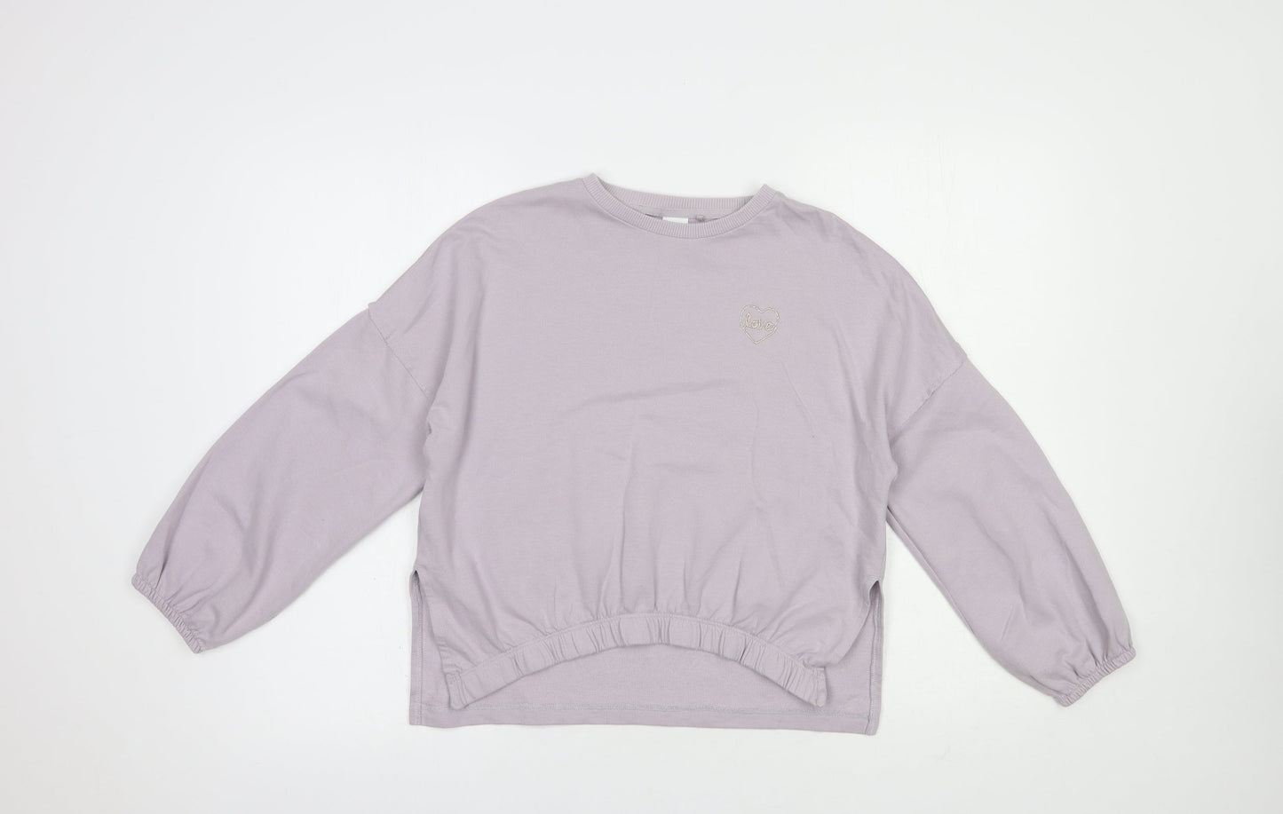 NEXT Girls Purple  Cotton Pullover Sweatshirt Size 10 Years  Pullover - Love