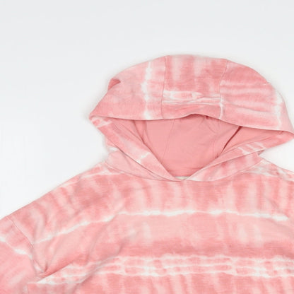 F&F Girls Pink  Polyester Pullover Hoodie Size 9-10 Years  Pullover - Tie Dye