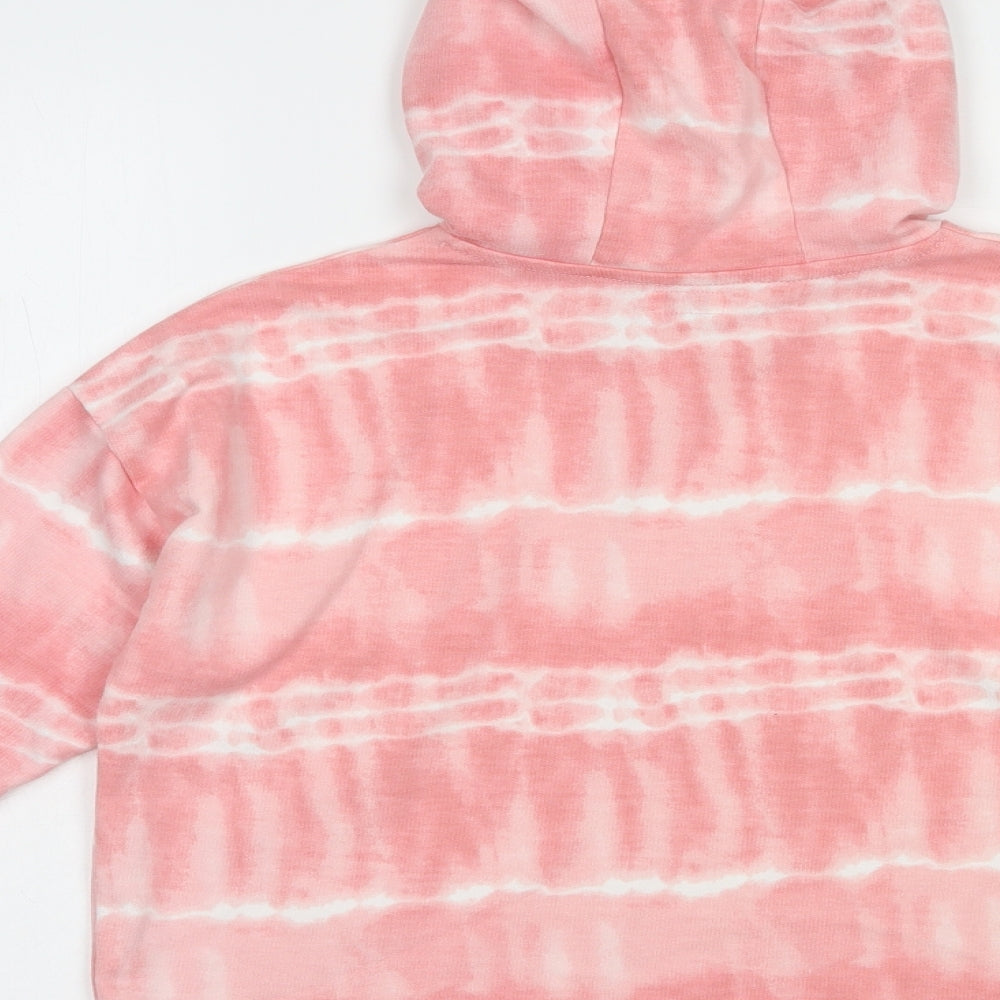 F&F Girls Pink  Polyester Pullover Hoodie Size 9-10 Years  Pullover - Tie Dye