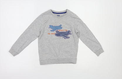 Very Girls Grey  Cotton Pullover Hoodie Size 5-6 Years  Pullover - Reach For The Skies