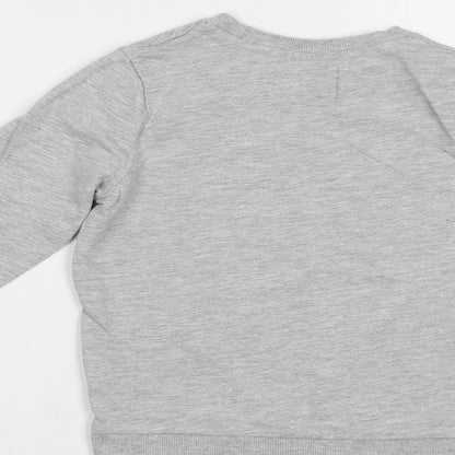 Very Girls Grey  Cotton Pullover Hoodie Size 5-6 Years  Pullover - Reach For The Skies