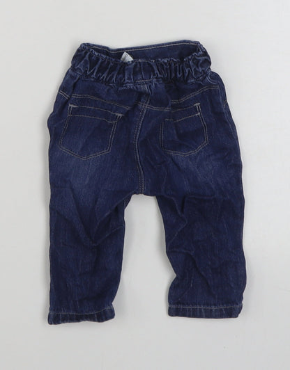 George Baby Blue  100% Cotton Jogger Jeans Size 3-6 Months