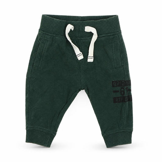 Mothercare Boys Green  Cotton Jogger Trousers Size 6-9 Months