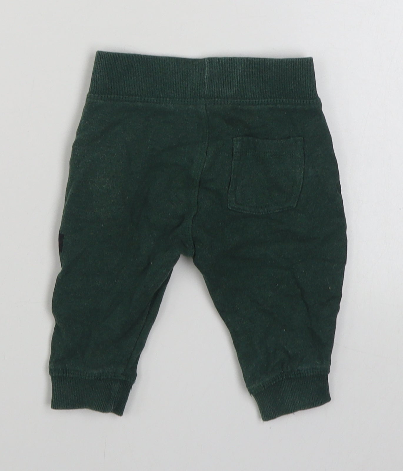Mothercare Boys Green  Cotton Jogger Trousers Size 6-9 Months