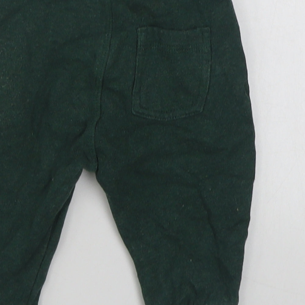 Mothercare Boys Green  Cotton Jogger Trousers Size 6-9 Months