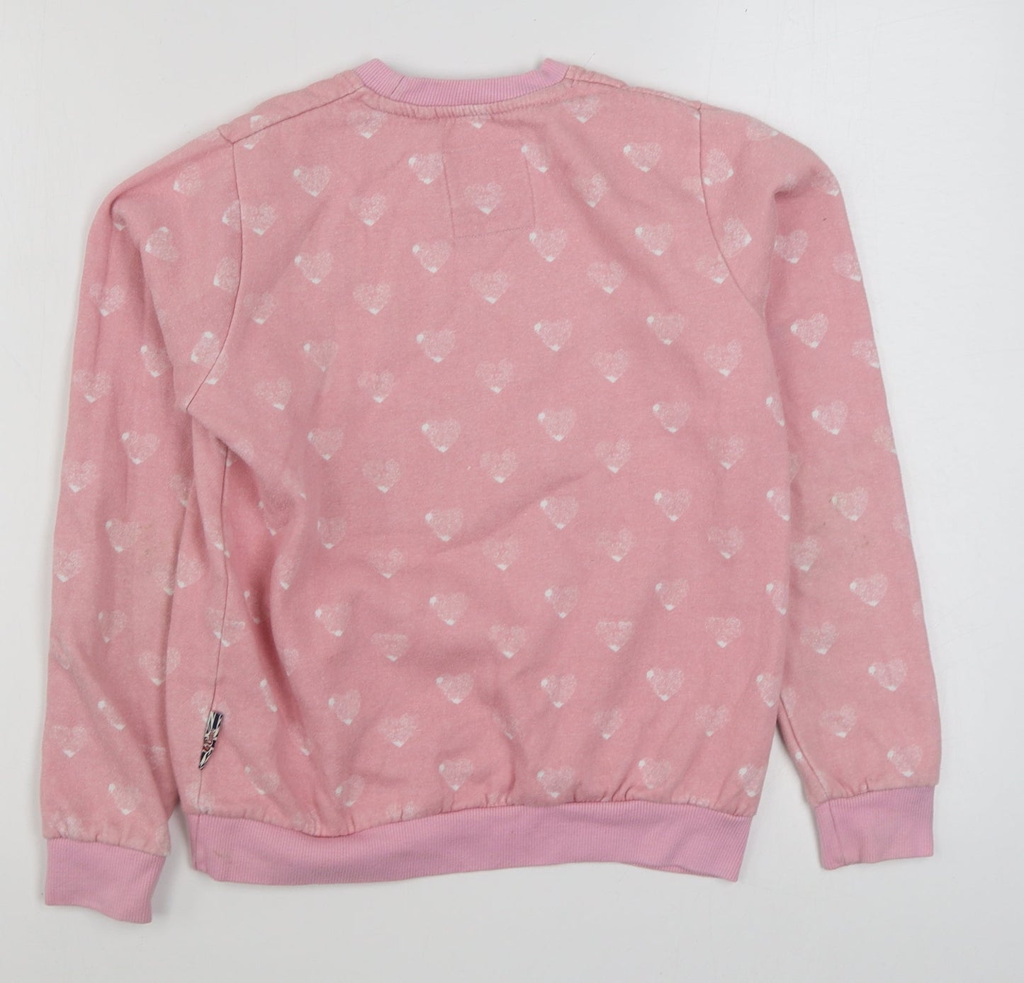 Lee Copper Girls Pink Geometric Cotton Pullover Sweatshirt Size 13 Years  Pullover