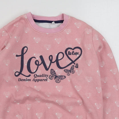 Lee Copper Girls Pink Geometric Cotton Pullover Sweatshirt Size 13 Years  Pullover