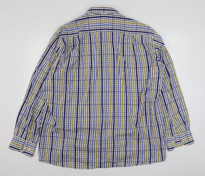 Pure Hitch Mens Multicoloured Plaid Cotton  Button-Up Size 2XL Collared Button