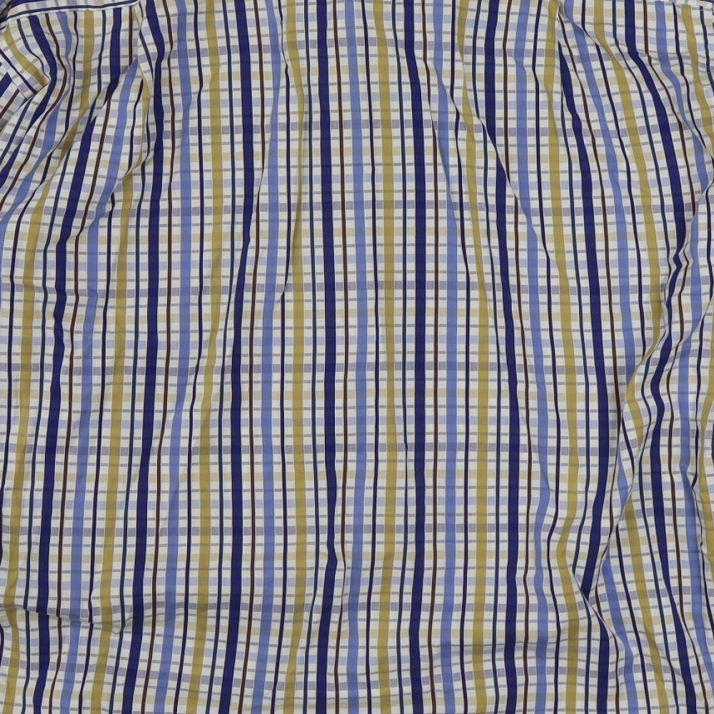 Pure Hitch Mens Multicoloured Plaid Cotton  Button-Up Size 2XL Collared Button