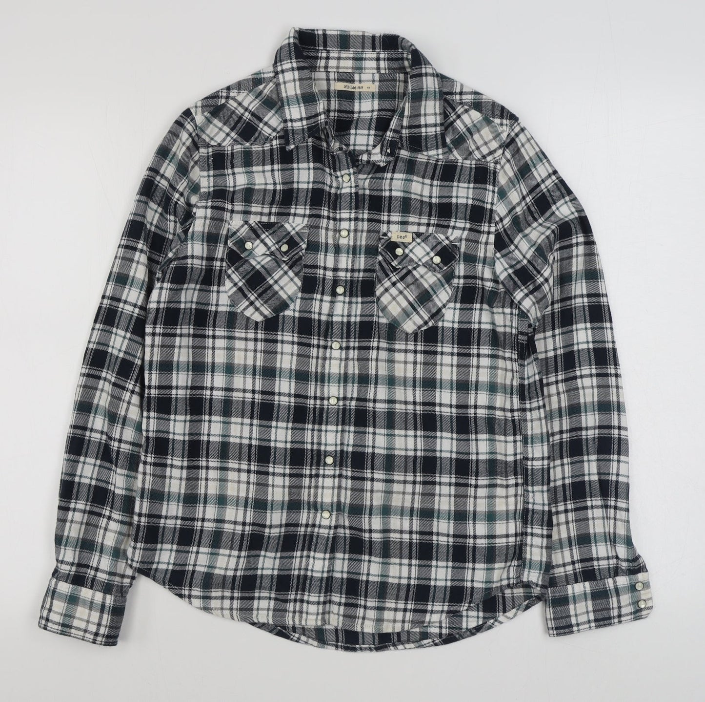 Mens UK Size XS Lee Green  Button-Up Long Sleeve Casual Shirt