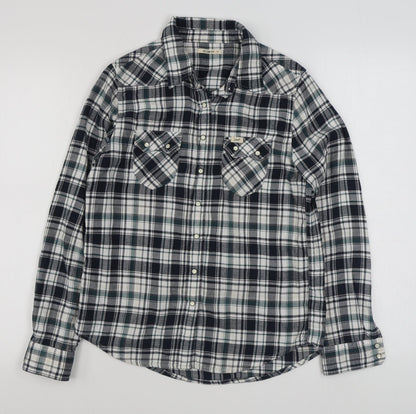 Mens UK Size XS Lee Green  Button-Up Long Sleeve Casual Shirt