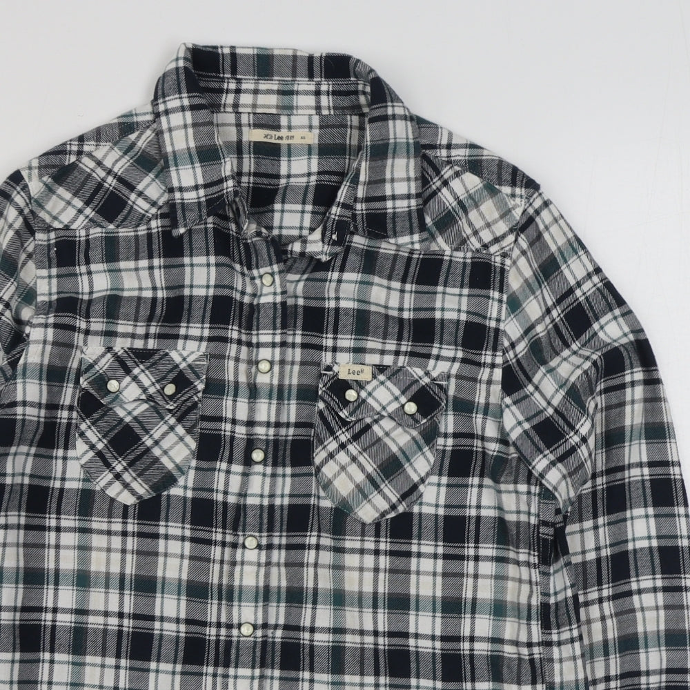 Mens UK Size XS Lee Green  Button-Up Long Sleeve Casual Shirt