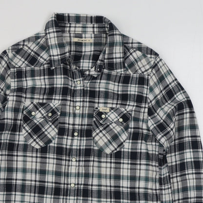 Mens UK Size XS Lee Green  Button-Up Long Sleeve Casual Shirt