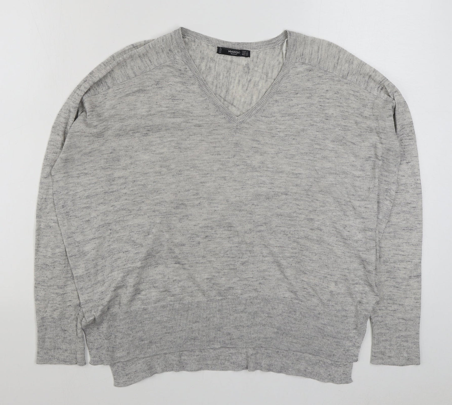 Womens UK Size S Mango Grey Pullover Jumper