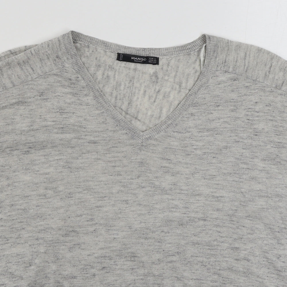 Womens UK Size S Mango Grey Pullover Jumper