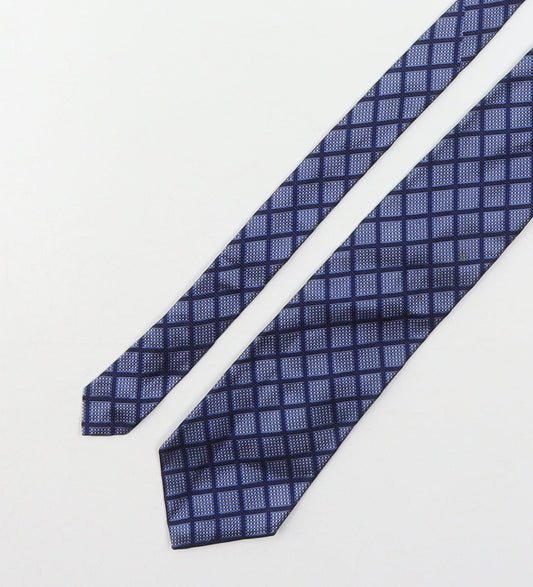Marks and Spencer Mens Multicoloured Plaids & Checks Silk Pointed Tie One Size