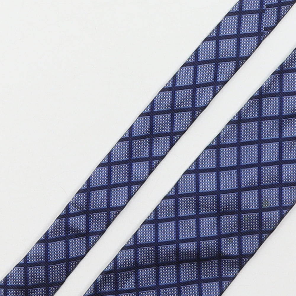 Marks and Spencer Mens Multicoloured Plaids & Checks Silk Pointed Tie One Size