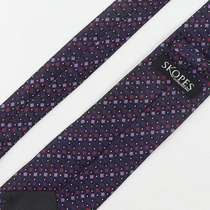 Skopes Mens Multicoloured Geometric Polyester Pointed Tie One Size