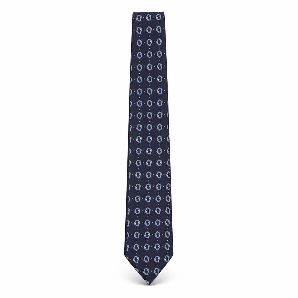 Mens Frangi Multicoloured Geometric  Pointed Tie