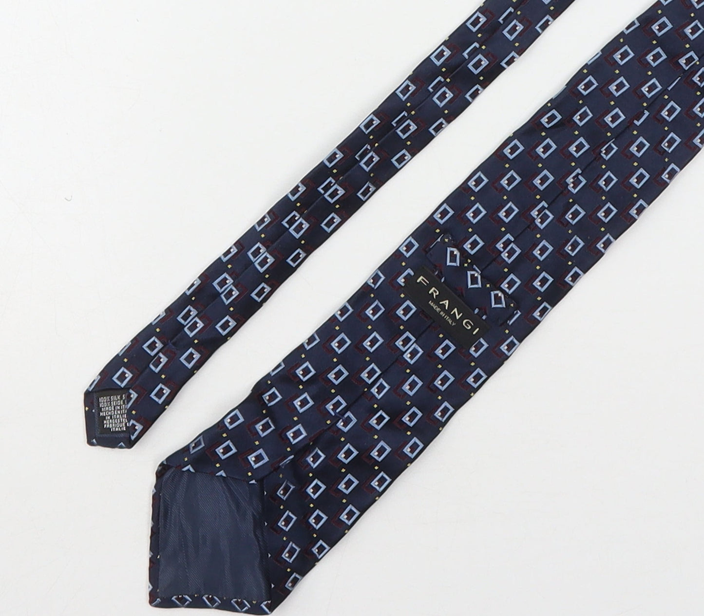 Mens Frangi Multicoloured Geometric  Pointed Tie