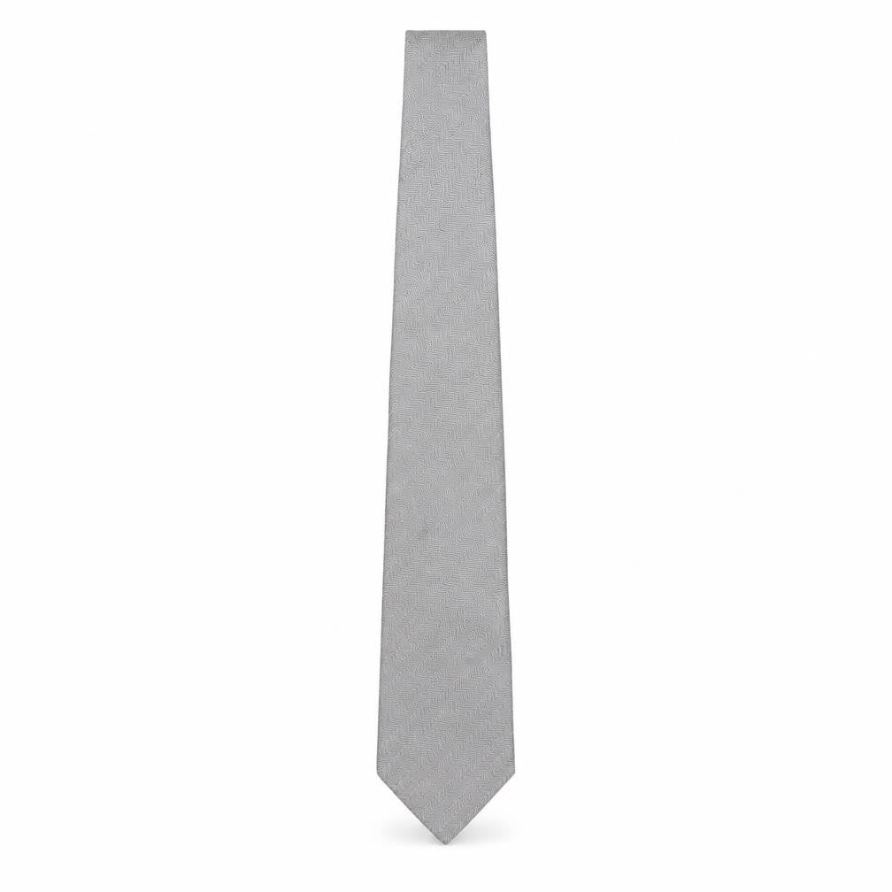 Mens Tie Rack Grey Striped  Pointed Tie