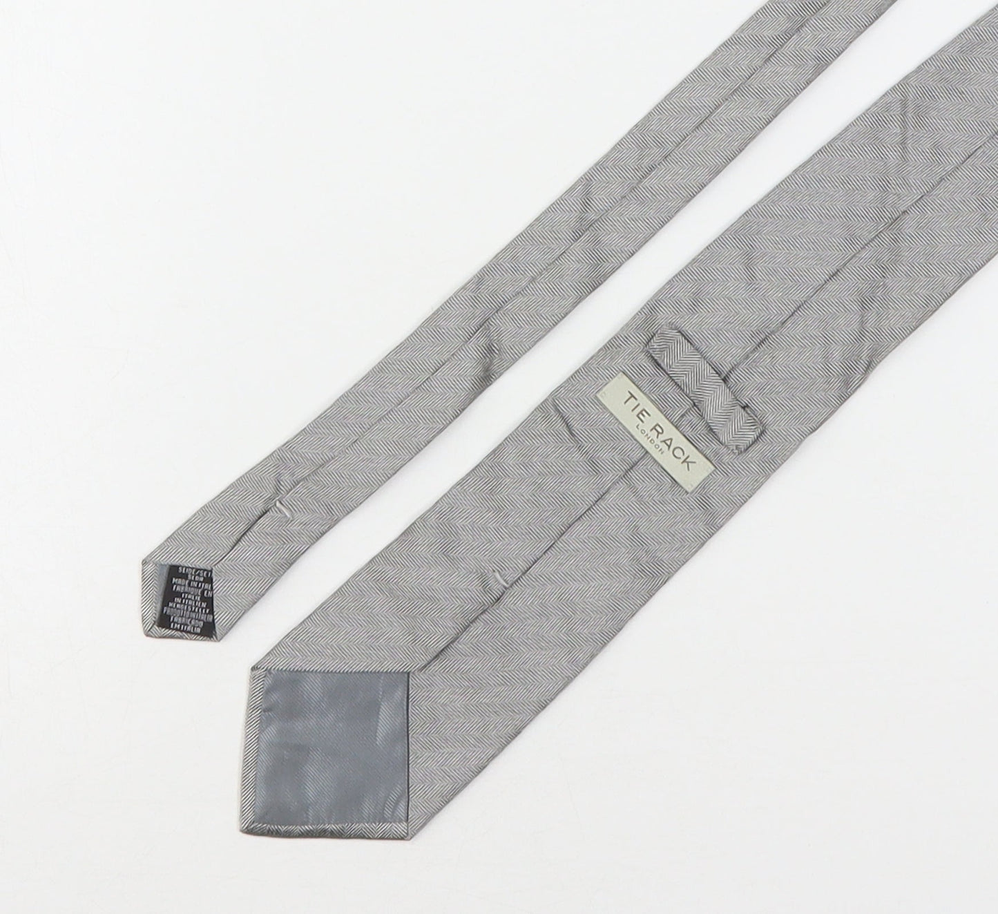 Tie Rack Mens Grey Striped Silk Pointed Tie One Size