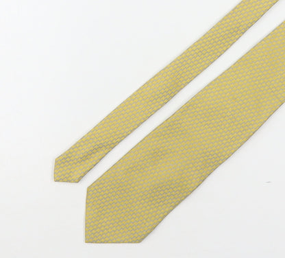 NEXT Mens Yellow Geometric Silk Pointed Tie One Size