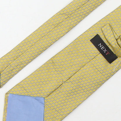 NEXT Mens Yellow Geometric Silk Pointed Tie One Size