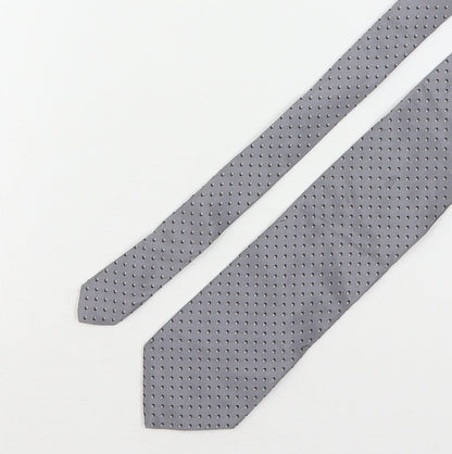 Van Girls Mens Grey Polka Dot Silk Pointed Tie One Size